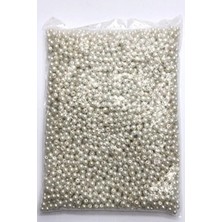 Krem Cam Inci Boncuk 6 mm 1 Kg, Takı ve El Işi Için Şık ve Parlak Süsleme Malzemesi