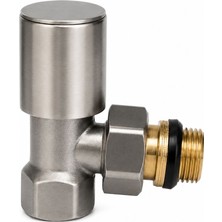 Termovan Radyatör Havlupan Vanası Köşe Tip 1/2'' Inox (Mat Krom )