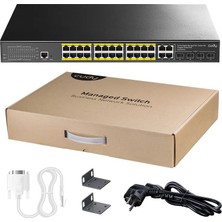 Binbir Göz Bilgisayar Cudy GS2028PS4-300W 24 Port 10/100/1000 24 Port Poe+ 4 Port Uplınk+4 Port Sfp Yonetılebılır Rack Mount Swıtch