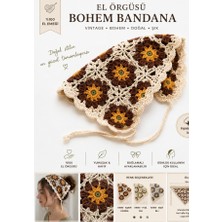 Wedo El Örgüsü Çiçek Motifli Bohem Saç Bandanası Vintage Tığ Işi Bağlamalı Bandana