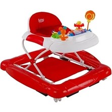 Esdiva Butik Kırmızı Beyaz Sallayıcı Yürüteç, Güçlü ve Eğlenceli Aktivite İçin Ergonomik Tasarım ve Katlanabilir Özellikler