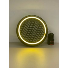 foxus 20 cm ışıklı limon sarı oto hoparlör kapağı  parklak abs