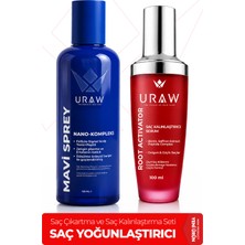 Uraw Mavi Sprey & Root Activator | Saç Çıkarma ve Saç Kalınlaştırma Tam Bakım Seti