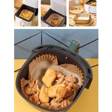 Deryora Airfryer Pişirme Kağıdı 5 Adet Hava Fritözü Kare Model Pişirme Kağıdı Airfryer Yağsız Firitöz