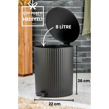 Empressco Homie Este - Yuvarlak Pedallı Çöp Kovası - Çizgili Kapaklı - Banyo Mutfak - Fiyatı, Yorumları
