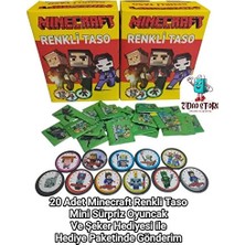 Renkli 20'li Minecraft Taso Seti, Hediye Paketli Şeker ve Mini Oyuncakler