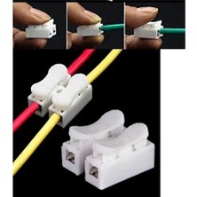Mandallı, Vidasız, Basmalı, 2 Pin, 50'li Paket, Elektrik Bağlantı Klemensi