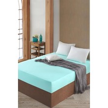 Esranın Dünyası Lastikli Pamuklu Ranforce Dokuma Kumaş Çarşaf Mint 100X200 cm Tek Kişilik, Carsaf
