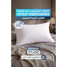 Esranın Dünyası Mikrofiber Yastık Silikon Elyaf Otel Tipi 1000GR Dolgulu Destek 50X70 Beyaz