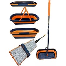 Katlanabilir 55 cm Turuncu Kovalı Kendinden Sıkmalı Mop