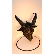 Mays 3D Studio Gotik Keçi Kafası Duvar Dekoru Dekoratif 3D Baskı Obje