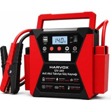Bagajon Harvox Tır, Kamyon, Minibüs, Otobüs,araçlar Için Akü Takviye Cihazı | 12/24 Volt Çift Voltajlı 50.000 Mah Powerbank