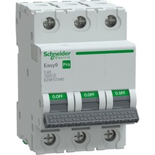 Schneider Electric Schneider Otomatik Sigorta, Easy9 Pro, 6ka, C-Eğrisi, 3-Kutup, 40A.