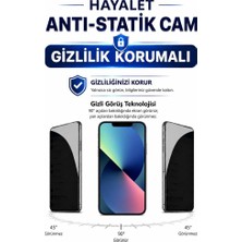 3gen Case iPhone 13 / 14 / 13 Pro Uyumlu Hayalet Cam Privacy Ekran Koruyucu 9H Temperli Cam Yanlardan Görünmez