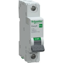 Schneider Electric Schneider Otomatik Sigorta, Easy9 Pro, 6ka, C-Eğrisi, 1-Kutup, 16A