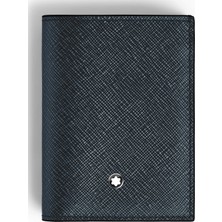 Montblanc Sartorial 4lü Tweed Mavi Mini Cüzdan 220382