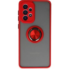 İntora Galaxy A33 5g Kılıf Montreal Yüzüklü Silikon Kapak - Kırmızı
