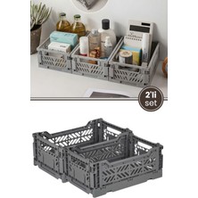 Empressco Flora 2 Adet Küçük Katlanır Kasa, Ofis Ev Mutfak Banyo Oyuncak Çok Amaçlı Saklama Sepeti (17X21X11CM) - Fiyatı, Yorumları