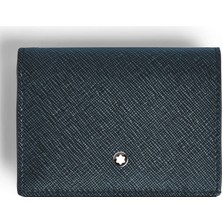 Montblanc Sartorial Nano Continental Tweed Mavi Cüzdan 220380