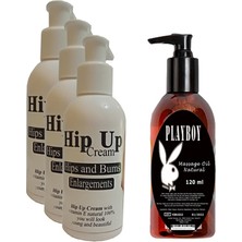 Hintohu Hipup Hip Enlargement Cream Kalça Kaldırma , Vücut Kremi 120 ml 3 Adet+Playboy Masaj Yağı 120 ml