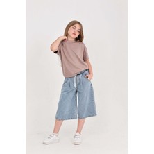 Modanino Kız Çocuk Jean Kaprili 2'li Alt-Üst Takım 7-12 Yaş 12673SK