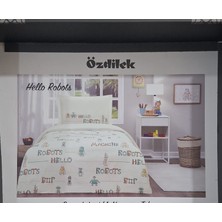Özdilek Ranforce Tek Kişilik Nevresim Takımı Hello Robots Mavi