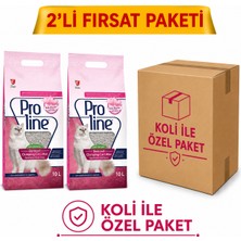 Proline Bebek Pudralı Kedi Kumu 10 Lt * 2  Adet Özel Koli Paket