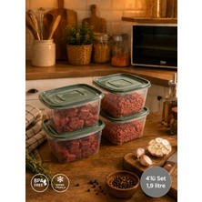 Nesto Home 4'lü Derin Saklama Kabı Seti 1,9 Litre Mikrodalga ve Difriz Uyumlu