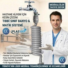 Plasyay Spiral Wc Taharet Hortumu Rekorlu ve Duvara Sabitlemeli 2 Metre Gri