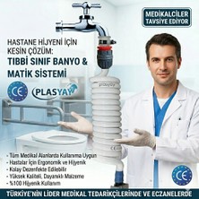 Plasyay Spiral Wc Banyo Balkon Yıkama Hortum Seti Duvar Sabirlemeli Yeni Ürün Beyaz