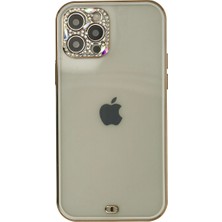 Uravas Store Iphone 12 Pro Max Kılıf Liva Taşlı Silikon - Beyaz
