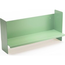 Rafiste Yeşil Metal Duvar Rafı - Masa Üstü Kitaplık ve Çok Amaçlı Ofis Düzenleyici 21X50 cm