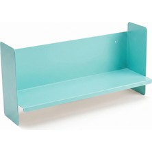 Rafiste Mavi Metal Duvar Rafı - Masa Üstü Kitaplık ve Çok Amaçlı Ofis Düzenleyici 21X50 cm