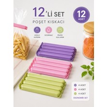 Beylini 12'li Pratik Poşet Kıskacı Mühür Klipsi Sızdırmaz Ambalaj ve Torba Kapatma Aparatı Pratik Poşet Ağzı Kapatıcı Sıvı Geçirmez Paket Kilidi Mandal