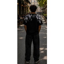 Hzr Wear Oversize Bisiklet Yaka Desenli Erkek Tişört