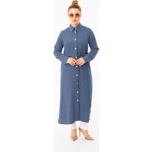 Zerenay Moda 5653 Beli Kemer Detaylı Önü Çıt Çıtlı Keten Kap #2026#