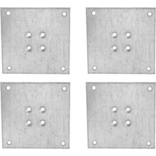 Esranın Dünyası 4 Adet Metal Çinko Masa Bağlantı Sacı Düz 10 x 10 cm Mobilya Yemek Masası Ayak Bağlama Saçı Aparat