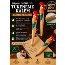 Kalemhane Kişiye Özel El Oyma Işçilik Özel Yapım Tükenmez Kalem Horoz Figürlü