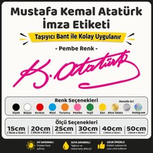 Sb Store Atatürk Imza Sticker Etiket - Pembe Renk