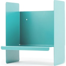 Rafiste Mavi Metal Duvar Rafı - Masa Üstü Kitaplık ve Çok Amaçlı Ofis Düzenleyici 21X30 cm