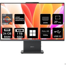 Lenovo Ideacentre 27ARR9 Ryzen 7 7735HS 24GB Ram 1tb SSD 27" Fhd WIN11 Home F0HQ00ACTRP363 All In One Bilgisayar + Per4 USB