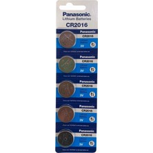 MiraLive Panasonic CR2016 3V Lityum Düğme Pil 5’li Kartela 5 Adet