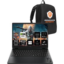 Hp Hyperx Omen 15 Ryzen 7 260 RTX5060 8gb 24GB Ram 2tb SSD 15.3" Fhd+ 165Hz WIN11 Pro D2QV9EAPN414 Gaming Laptop + Per4 Çanta