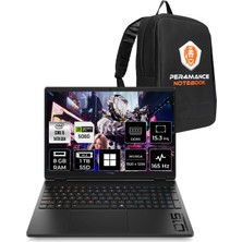 Hp Hyperx Omen 15 Core I5 14500HX RTX5060 8gb 8gb Ram 512GB SSD 15.3" Fhd+ 165Hz WIN11 Home D2TT0EAPN352 Gaming Laptop + Per4 Çanta