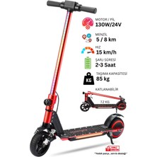 Elektrikli Çocuk Scooter - Çift Frenli Katlanabilir - LED Işıklı - Ön Çift Süspansiyonlu 8+