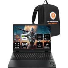 Hp Hyperx Omen 15 Ryzen 7 260 RTX5060 8gb 24GB Ram 256GB SSD 15.3" Fhd+ 165Hz Freedos D2QV9EAPN311 Gaming Laptop + Per4 Çanta