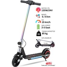 Elektrikli Çocuk Scooter - Çift Frenli Katlanabilir - LED Işıklı - Ön Çift Süspansiyonlu 8+