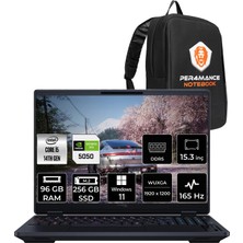Hp Hyperx Omen 15 Core I5 14450HX RTX5050 8gb 96GB Ram 256GB SSD 15.3" Fhd+ 165Hz WIN11 Home D2QD2EAPN391 Gaming Laptop + Per4 Çanta
