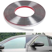 Esranın Dünyası Nkt Group (7236) 18 mm 3D Dekoratif Krom Nikelaj Şerit Çıta Panjur Kalın Şerit 3 Metre ile Uyumlu