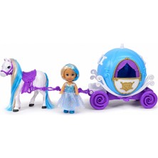 Toysturka Prenses At Arabalı Oyuncak Bebek Seti – Atlı Faytonlu Masal Arabası ve Mini Bebek Oyuncak Seti